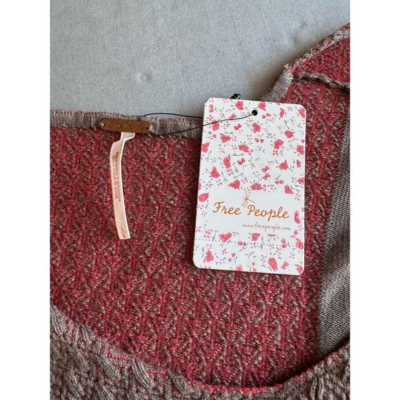 Free People Knit Moca Red Vest Pinafore Dress SZ L NWT Boho - Picture 7 of 7